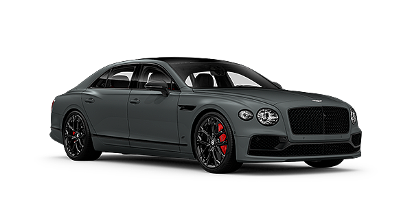 Bentley Leeds Bentley Flying Spur S front side angled view in Cambrian Grey coloured exterior. 
